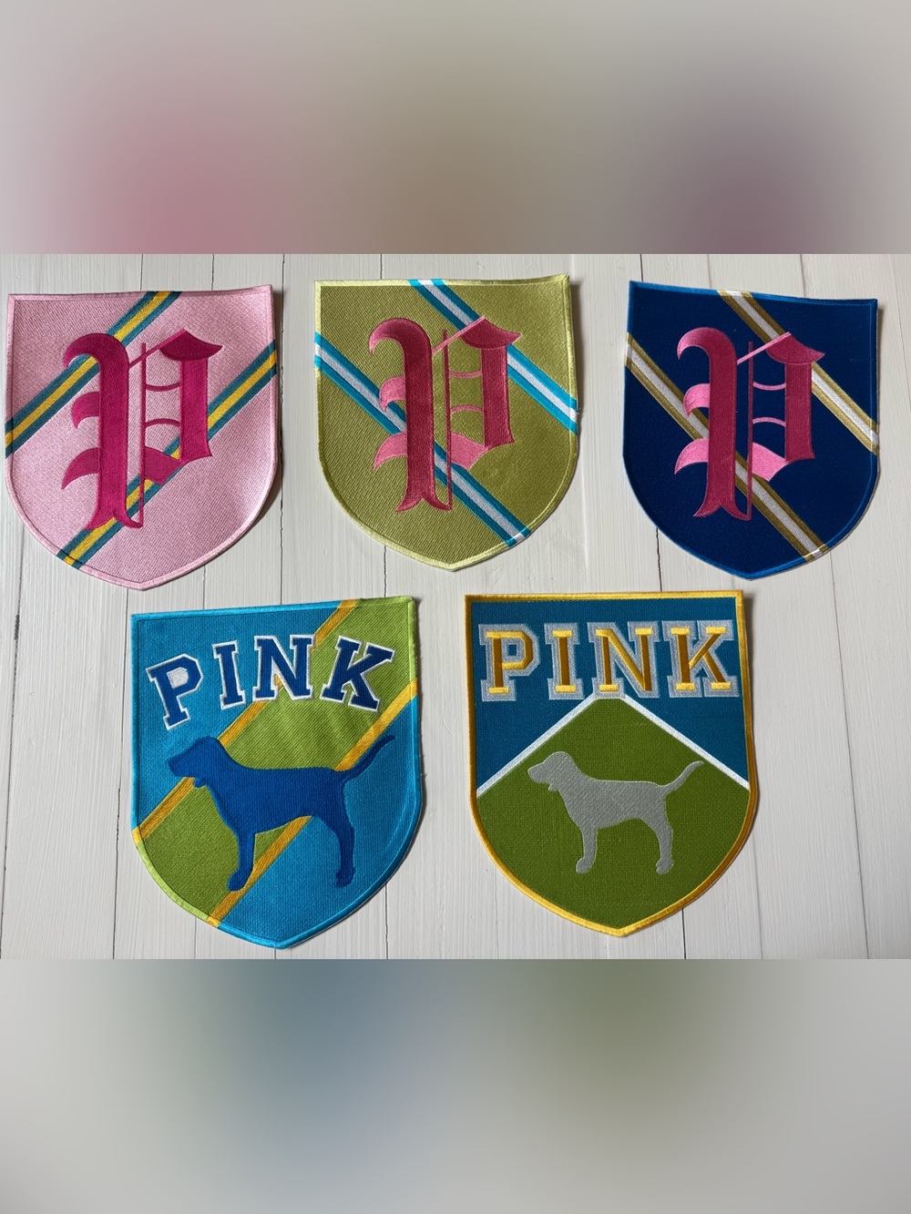 Victoria’s Secret PINK Store Display Lot of 5 Vintage, Rare Patch Crests Y2K Era